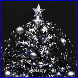 VidaXL Snowing Christmas Tree Black PVC, polyester, plastic