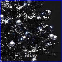 VidaXL Snowing Christmas Tree Black PVC, polyester, plastic