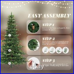 Vingli 7.5Ft Aspen Artificial Christmas Tree Multicolor Led Lights Pre-Lit