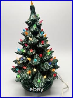 Vintage 16 Tall 2 Pc. Ceramic Lighted Christmas Tree Works