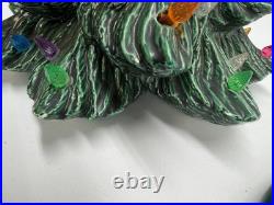 Vintage 16 Tall 2 Pc. Ceramic Lighted Christmas Tree Works
