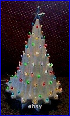 Vintage 18 Atlantic Mold Volcano Lava Ceramic Christmas Tree 2 Sets Lights