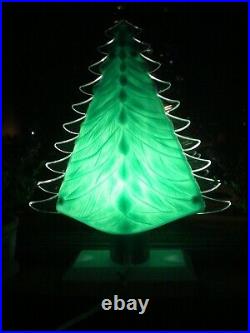 Vintage 1950's Royal Electric Co. Crysta-Lite Illuminated Christmas Trees (2)