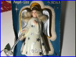 Vintage 1950s Old NOMA CHRISTMAS TREE TOPPER LIGHT ANGEL IN ORIGINAL BOX