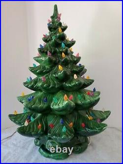 Vintage 1960-70's Ceramic Christmas Tree 22 ATLANTIC MOLD Original 200 lights