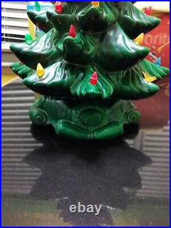 Vintage 1970's Atlantic Mold 18 Lighted Ceramic Christmas Tree With Base Extras Vintage 1970's Atlantic Mold 18 Lighted Ceramic Christmas Tree With Base Extras