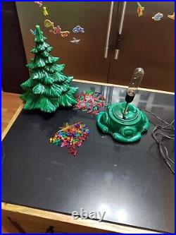 Vintage 1970's Atlantic Mold 18 Lighted Ceramic Christmas Tree With Base Extras Vintage 1970's Atlantic Mold 18 Lighted Ceramic Christmas Tree With Base Extras