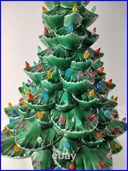 Vintage 1976 Lighted Ceramic Christmas Tree 18 With Base & Bulb BEAUTIFUL Clean Vintage 1976 Lighted Ceramic Christmas Tree 18 With Base & Bulb BEAUTIFUL Clean