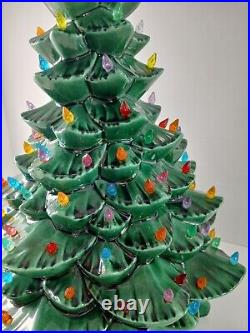 Vintage 1976 Lighted Ceramic Christmas Tree 18 With Base & Bulb BEAUTIFUL Clean Vintage 1976 Lighted Ceramic Christmas Tree 18 With Base & Bulb BEAUTIFUL Clean