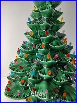 Vintage 1976 Lighted Ceramic Christmas Tree 18 With Base & Bulb BEAUTIFUL Clean Vintage 1976 Lighted Ceramic Christmas Tree 18 With Base & Bulb BEAUTIFUL Clean