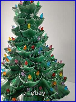 Vintage 1976 Lighted Ceramic Christmas Tree 18 With Base & Bulb BEAUTIFUL Clean Vintage 1976 Lighted Ceramic Christmas Tree 18 With Base & Bulb BEAUTIFUL Clean