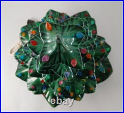 Vintage 1976 Lighted Ceramic Christmas Tree 18 With Base & Bulb BEAUTIFUL Clean