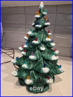 Vintage 1977 Atlantic Mold Ceramic 17 in. Lighted, Christmas Tree 12 Wide