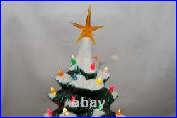 Vintage 1978 Alberta's Mold 16 1/2 Lighted Ceramic Green Christmas Tree