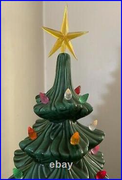 Vintage 1980 Ceramic Christmas Tree 32 Giant Green Tree RARE EXCELLENT COND