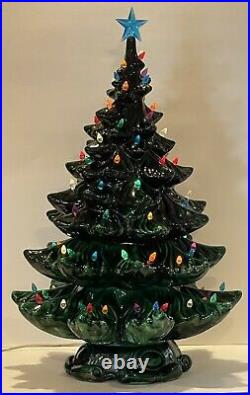 Vintage 26 Atlantic Mold Ceramic 3 Piece Christmas Tree Lights Gorgeous 1974