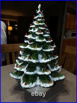 Vintage 26 Ceramic Christmas Tree Table Top Lighted Tree