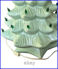 Vintage 70s Ceramic Lighted Christmas Tree 17 Green Lights 1972 Holiday Decor