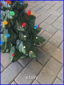 Vintage Atlantic Mold 1975 20x14 Ceramic Lighted Christmas Tree WithMusicRead