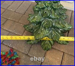 Vintage Atlantic Mold 1975 20x14 Ceramic Lighted Christmas Tree WithMusicRead