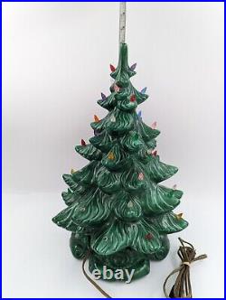Vintage Atlantic Mold Ceramic Lighted Christmas Tree with Scroll Base 17