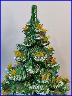 Vintage Atlantic Mold Lighted Musical Flocked Ceramic Christmas Tree See Details