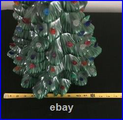 Vintage Ceramic 19 Lighted Christmas Tree with Music Box Adeste Fideles