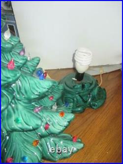 Vintage Ceramic Christmas Tree 24 Tall, Lighted Base, Music Box