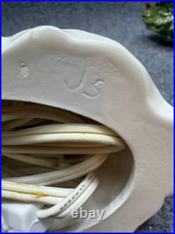 Vintage Ceramic Christmas Tree Lighted Green Missing 7 Bulbs