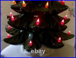 Vintage Ceramic Christmas Tree w Lights, Base, Musical 22 + Atlantic/Nowells