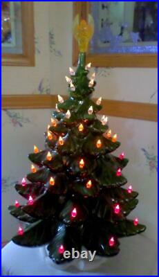 Vintage Ceramic Christmas Tree w Lights, Base, Musical 22 + Atlantic/Nowells