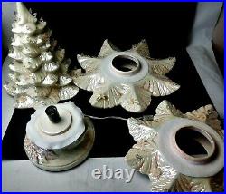 Vintage Ceramic Light Up Christmas Tree 25 White Mother of Pearl Albertas Molds