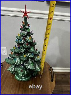 Vintage Ceramic Light Up Christmas Tree With Base 16