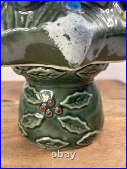Vintage Ceramic Lighted Christmas Tree 17 Holly Base