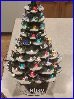Vintage Ceramic Lighted Christmas Tree 17 with Musical Base (O Christmas Tree)