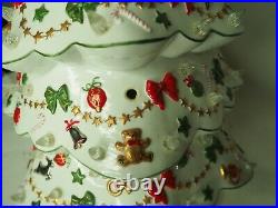 Vintage Danbury Mint White Porcelain Christmas Magic Lighted Chrismas Tree