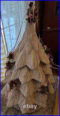 Vintage Handmade Ceramic 5-tier 20-in Tall Decorative Lighted Christmas Tree Vintage Handmade Ceramic 5-tier 20-in Tall Decorative Lighted Christmas Tree