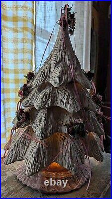 Vintage Handmade Ceramic 5-tier 20-in Tall Decorative Lighted Christmas Tree Vintage Handmade Ceramic 5-tier 20-in Tall Decorative Lighted Christmas Tree