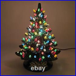 Vintage Holland Mold Atlantic Ceramic Christmas Tree 16 Light Lamp 1978 MCM