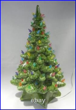 Vintage Holland Mold Ceramic Lighted Christmas Tree Large 18+ with Star Base Vintage Holland Mold Ceramic Lighted Christmas Tree Large 18+ with Star Base