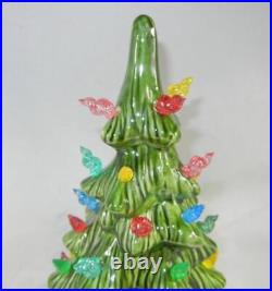 Vintage Holland Mold Ceramic Lighted Christmas Tree Large 18+ with Star Base Vintage Holland Mold Ceramic Lighted Christmas Tree Large 18+ with Star Base