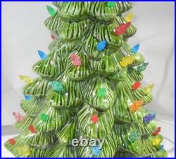 Vintage Holland Mold Ceramic Lighted Christmas Tree Large 18+ with Star Base Vintage Holland Mold Ceramic Lighted Christmas Tree Large 18+ with Star Base