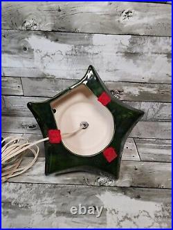 Vintage Holland Mold Ceramic Lighted Christmas Tree Large 18+ with Star Base