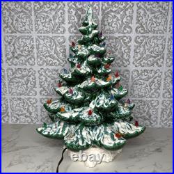 Vintage Holland Mold Lighted Ceramic Christmas Tree large 19Birds Candle bulbs