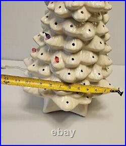 Vintage Holland Mold White Christmas Tree Ceramic 22in XXL Lights Works