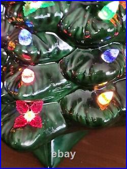Vintage Large 19 Holland Mold Lighted Ceramic Christmas Tree Base Lights