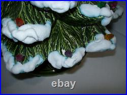 Vintage Large Ceramic Christmas Tree 19.5 Flocked Lighted Mold & Base