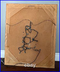 Vintage Large Framed Christmas Tree Costume Jewelry Art Collage Light Up 24x30 Vintage Large Framed Christmas Tree Costume Jewelry Art Collage Light Up 24x30