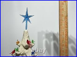 Vintage Lg 26 White Nowell Mold Ceramic Christmas Tree Bulbs Birds Angel Stars