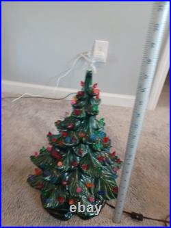 Vintage Lighted Ceramic Christmas Tree And Base-16.5 Atlantic Mold M. K. 1972 Vintage Lighted Ceramic Christmas Tree And Base-16.5 Atlantic Mold M. K. 1972
